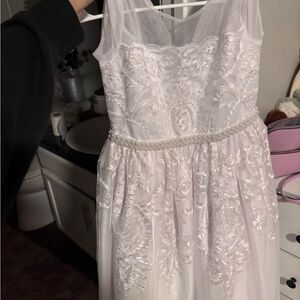 Bonnie Jean White Dress with Lace Details